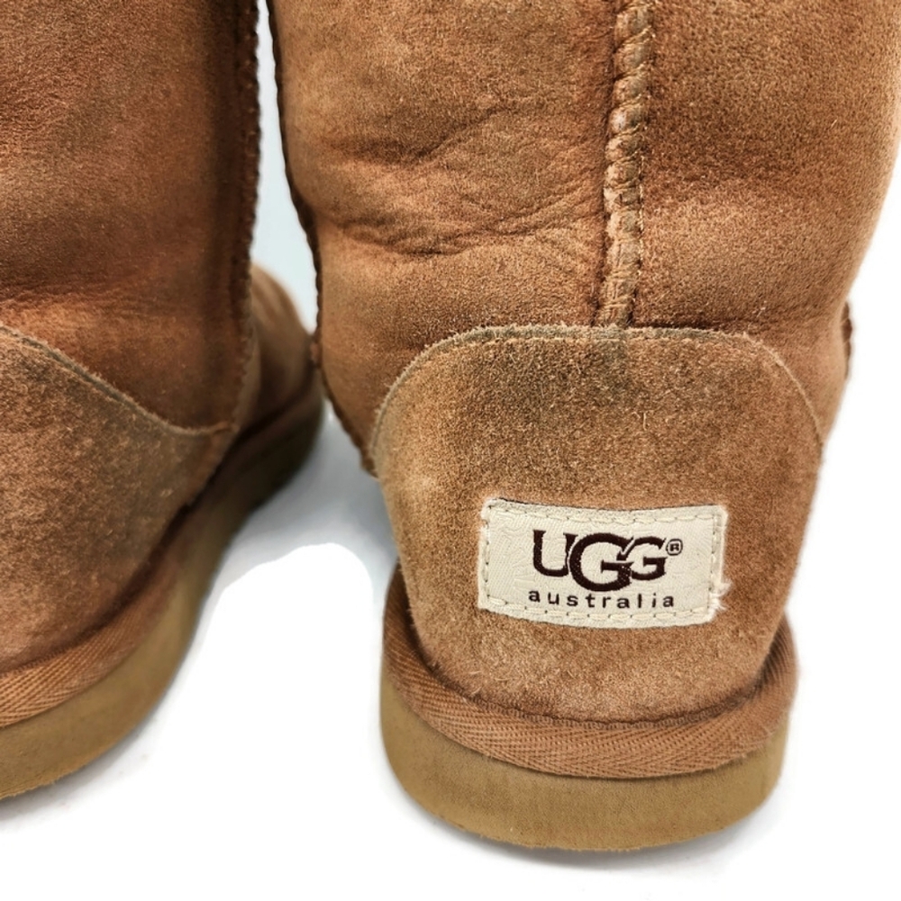 UGG Australia Classic Short Chestnut Tan Sheepskin Shearling Lined Pull-On Boots - Picture 10 of 13